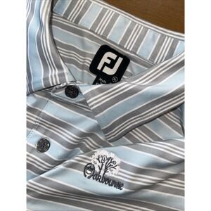 Footjoy Golf Shirt‎ Men XL Blue Stripes Oakbourne